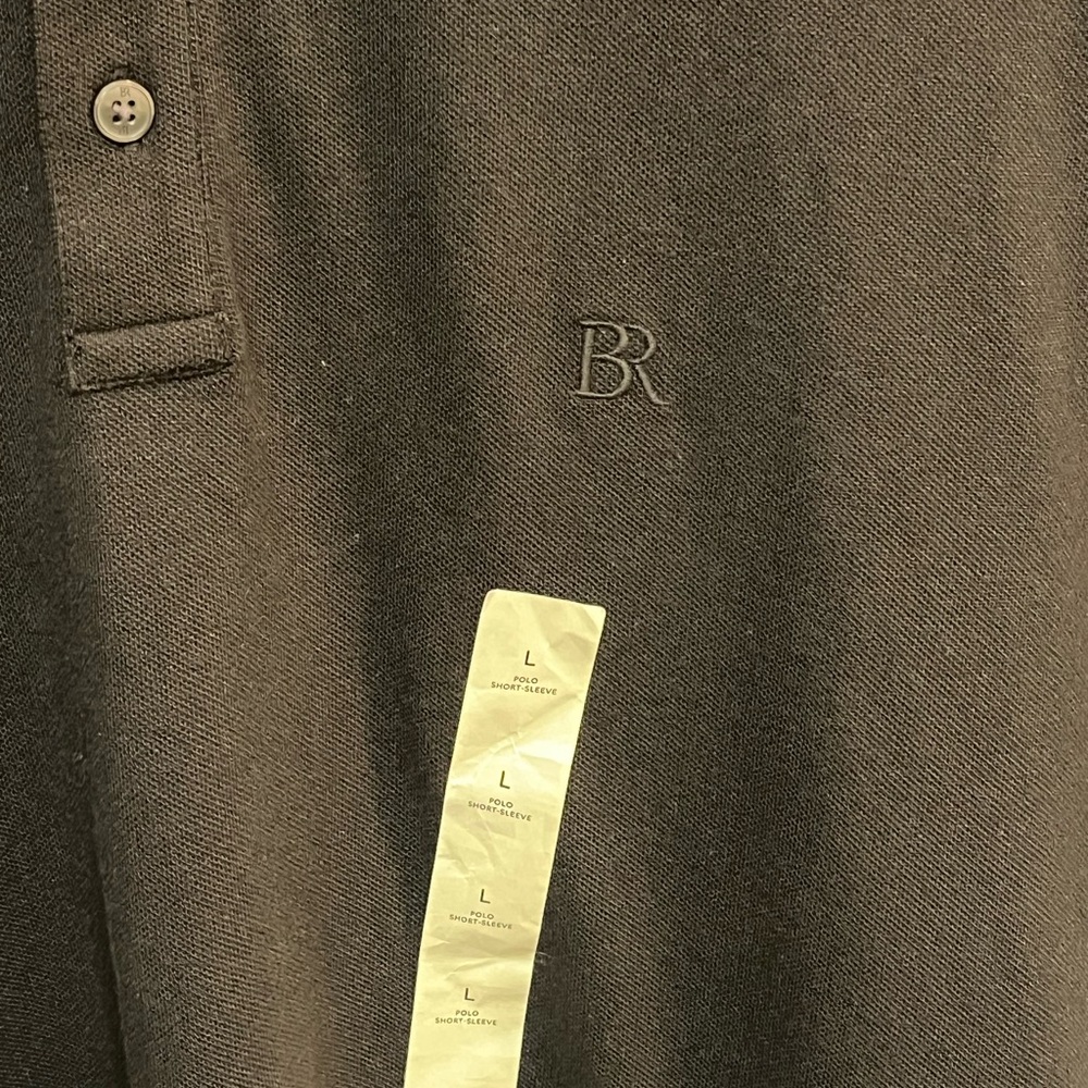 NWT Banana Republic Men’s Short Sleeve Black Collared Polo Shirt - Size Large - Picture 6 of 6
